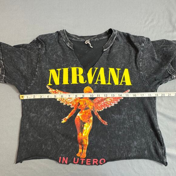 NIRVANA In Utero Band T-Shirt Small Distressed Grunge Y2K Rock Tee Alt Street - Picture 4 of 6